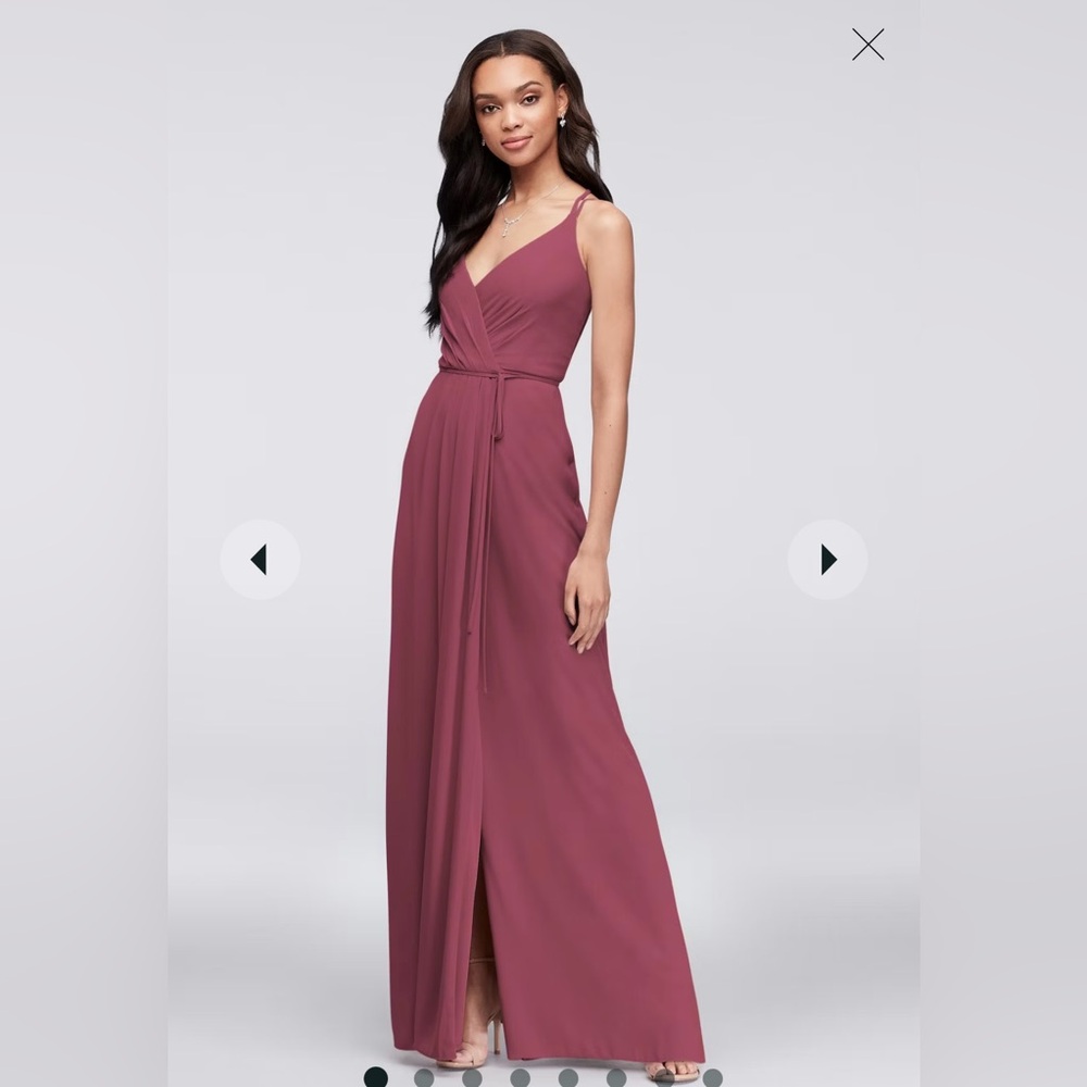 Double Strap Georgette Wrap Dress